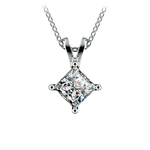 One Carat Princess Diamond Necklace Solitaire In Platinum | Thumbnail 01