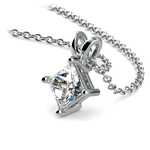 3/4 Carat Princess Cut Solitaire Diamond Pendant In Platinum | Thumbnail 03