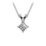 1/4 Carat Princess Cut Diamond Necklace In White Gold | Thumbnail 01