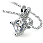 Two Carat Princess Diamond Solitaire White Gold Necklace | Thumbnail 03