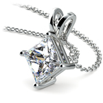 Princess Cut Three Carat Diamond Solitaire Necklace In White Gold | Thumbnail 03