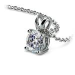 Round Diamond Solitaire Necklace In White Gold (3/4 Ctw) | Thumbnail 03