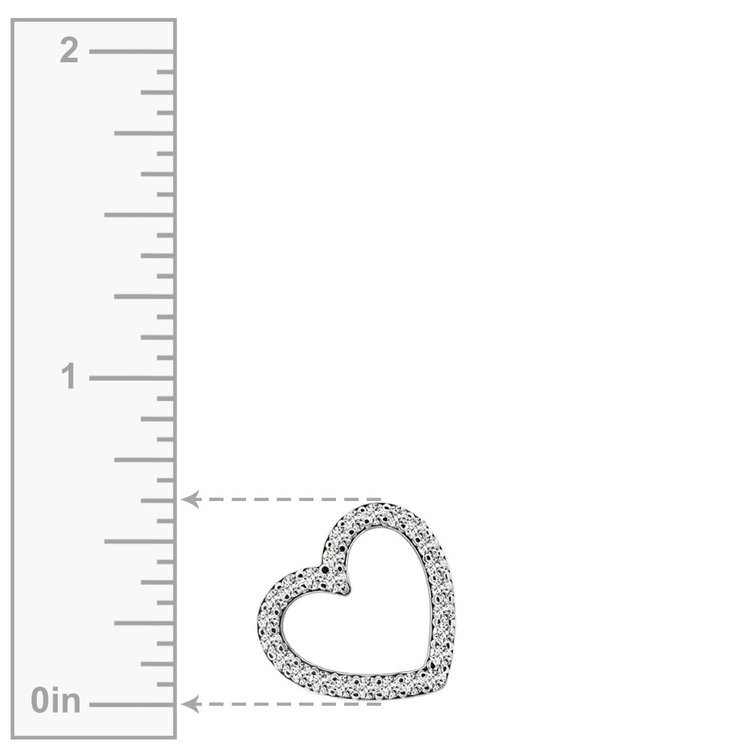 Slanted White Gold Diamond Heart Necklace | 02