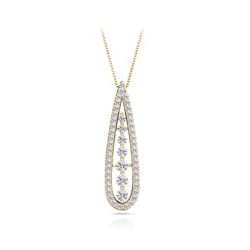 Teardrop Diamond Necklace in Yellow Gold