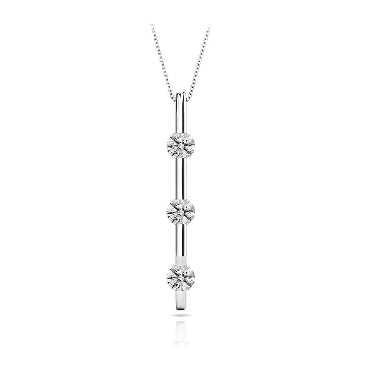 Three-Stone Drop Diamond Journey Necklace (1 Carat) | 01