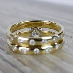 1 Carat Inset Diamond Band Ring w/ Matching Wedding Band - small angle 4