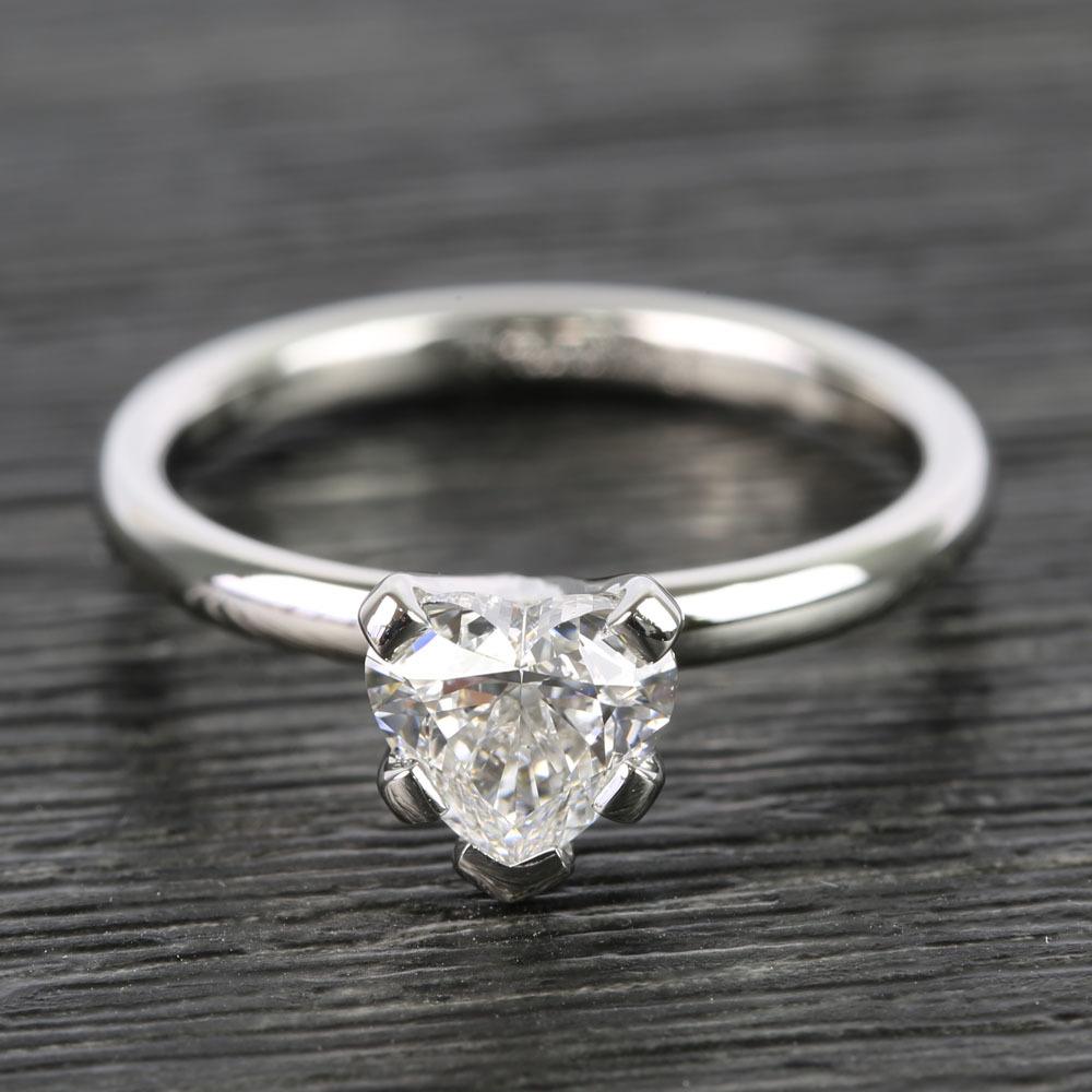 0.90 Carat Heart Comfort-Fit Solitaire Diamond Engagement Ring