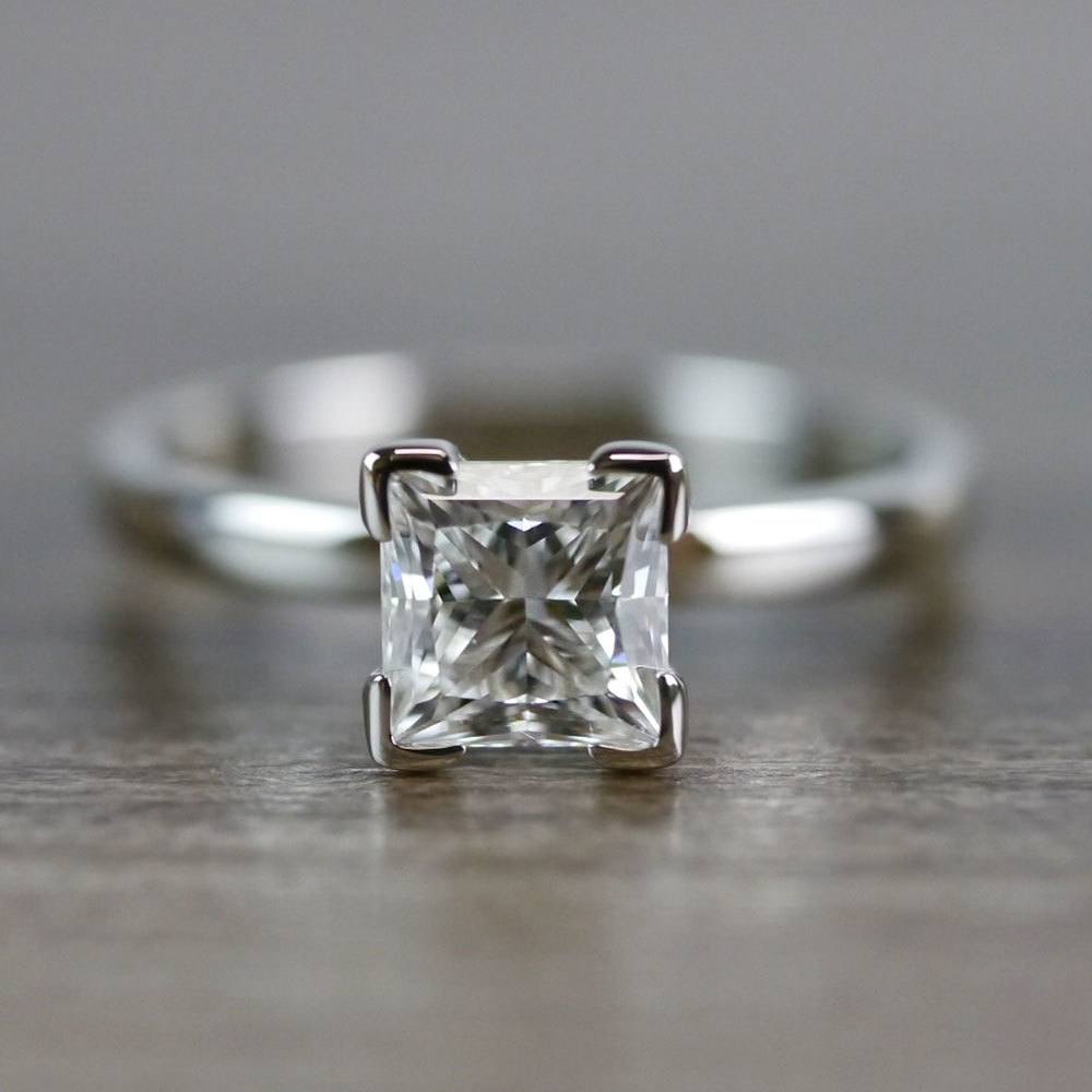 0.93 Carat Princess Cut Diamond Solitaire Engagement Ring