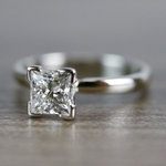 0.93 Carat Princess Cut Diamond Solitaire Engagement Ring - small angle 2