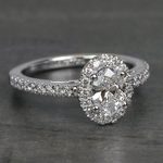 0.61 Carat Stunning Floating Halo Oval Diamond Engagement Ring - small angle 3