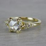 0.90 Carat Custom Rose Cut Oval Diamond Engagement Ring - small angle 2