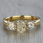 1.50 Carat Cushion Diamond Engagement Ring in Yellow Gold - small