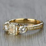 1.50 Carat Cushion Diamond Engagement Ring in Yellow Gold - small angle 2