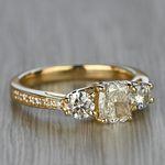 1.50 Carat Cushion Diamond Engagement Ring in Yellow Gold - small angle 3