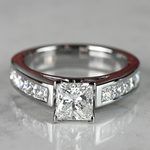 1.20 Carat Princess Diamond with Channel Engagement Ring - small
