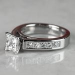 1.20 Carat Princess Diamond with Channel Engagement Ring - small angle 2