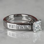 1.20 Carat Princess Diamond with Channel Engagement Ring - small angle 3