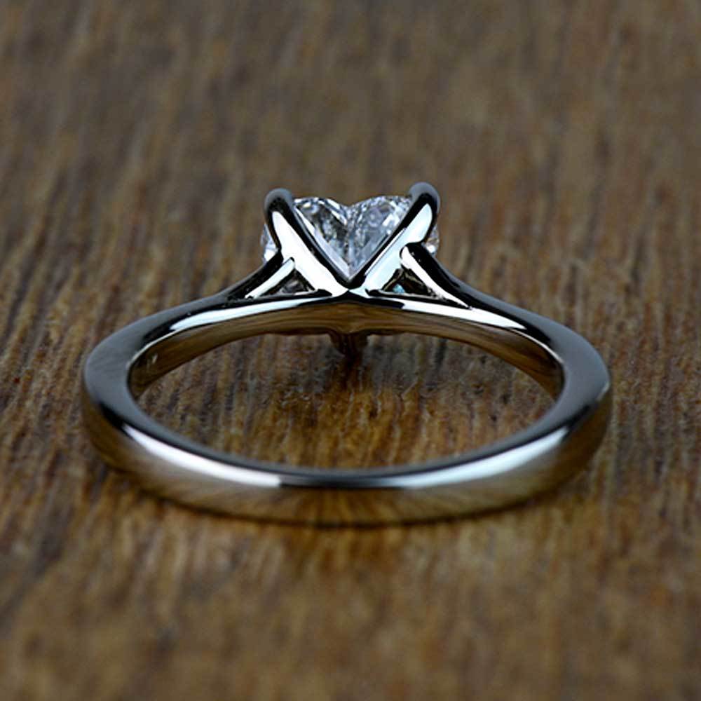 1.50 Carat Heart Split Shank Micropave Diamond Engagement Ring angle 4