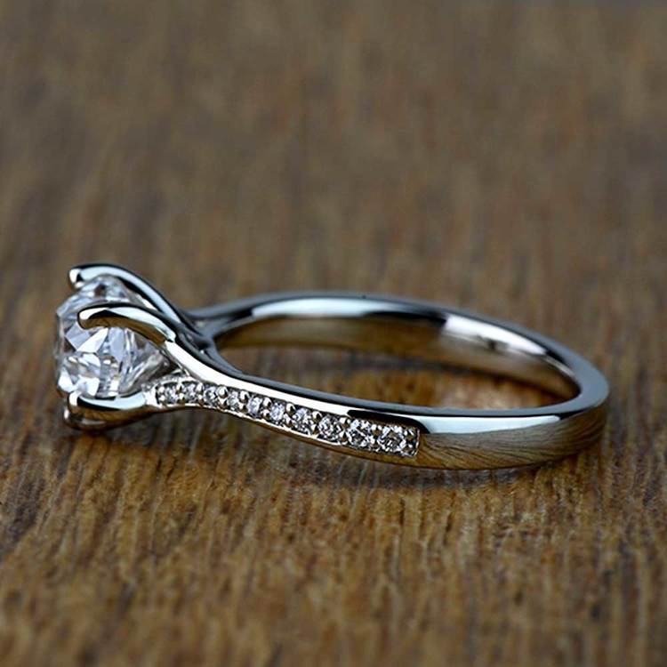 1.50 Carat Heart Split Shank Micropave Diamond Engagement Ring angle 2