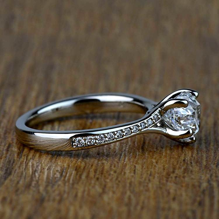 1.50 Carat Heart Split Shank Micropave Diamond Engagement Ring angle 3