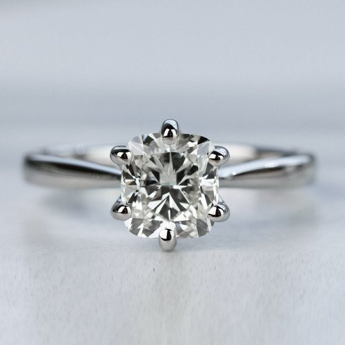1.50 Carat Cushion Diamond with Lotus-Inspired Engagement Ring
