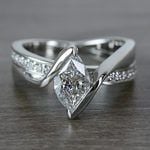1 Carat Bridge Football Shape Marquise Diamond Ring - small