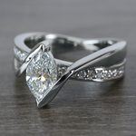 1 Carat Bridge Football Shape Marquise Diamond Ring - small angle 2