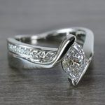 1 Carat Bridge Football Shape Marquise Diamond Ring - small angle 3