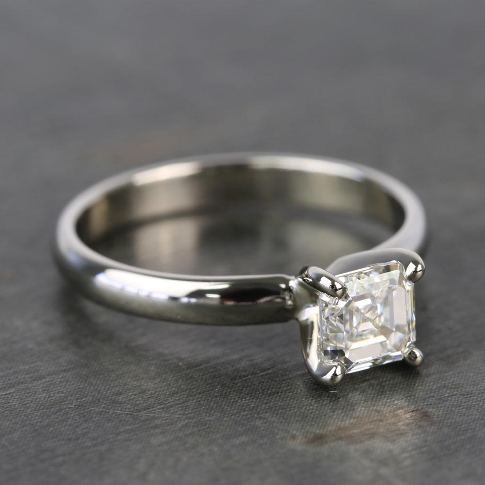 Details about   Twisted Solitaire Asscher Cut Engagement Ring 1.00 Ct Diamond 14K White Gold GP 