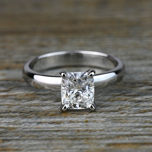 1 Carat Elongated Cushion Diamond Solitaire Engagement Ring