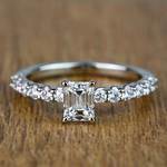 1 Carat Emerald Reverse Trellis Diamond Engagement Ring - small