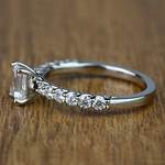 1 Carat Emerald Reverse Trellis Diamond Engagement Ring - small angle 2