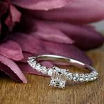 1 Carat Emerald Reverse Trellis Diamond Engagement Ring - small angle 5