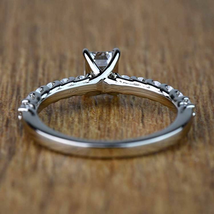 1 Carat Emerald Reverse Trellis Diamond Engagement Ring angle 4