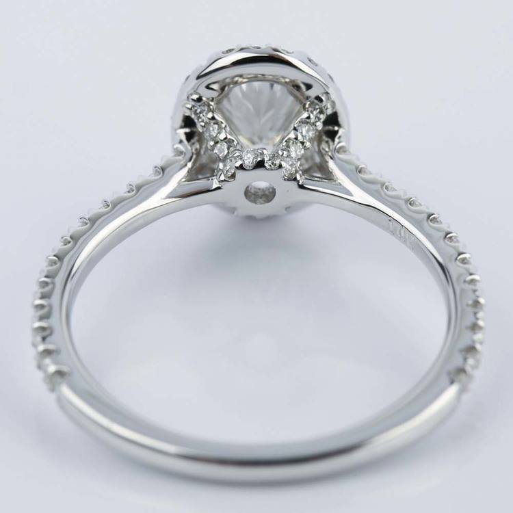 1 Carat Oval Diamond Ring 1.2 CARAT OVAL H SI1 HALO GIA DIAMOND SPLIT