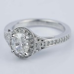 1 Carat Oval Cut Engagement Ring | Art Deco Style