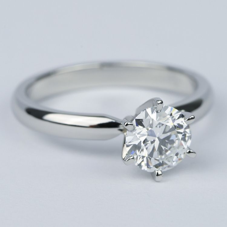 1 Carat Round Diamond Six-Prong Solitaire Engagement Ring