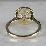 14K Gold Diamond Halo Ring With Double Claw-Prongs - small angle 4