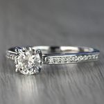 Custom Cathedral Diamond Ring in 14K White Gold - small angle 2