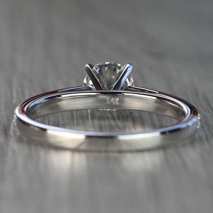 Custom Cathedral Diamond Ring in 14K White Gold angle 4