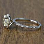 2 Carat Fancy Yellow Cushion Halo Diamond Engagement Ring - small angle 2