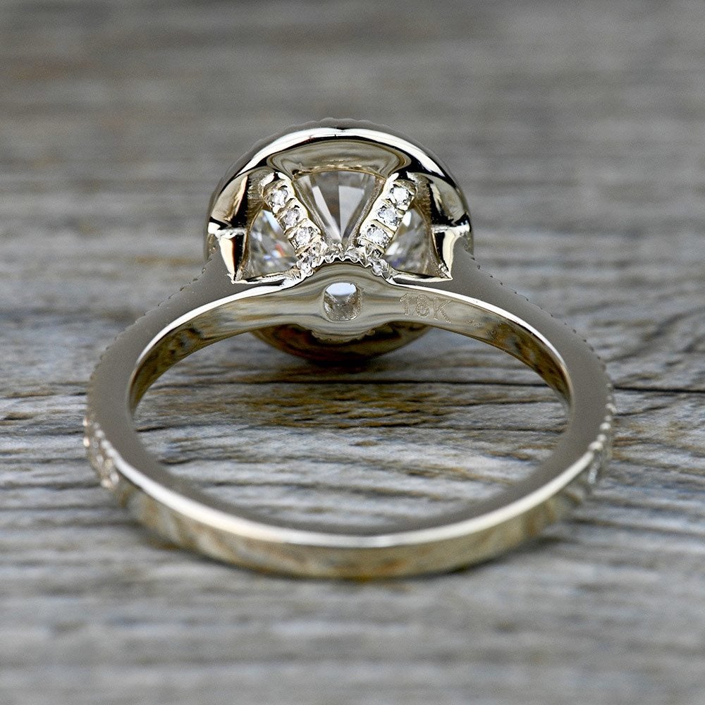 2 Carat Lab Created Round Diamond Petite Halo Engagement Ring angle 4