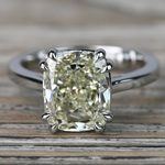 5 Carat Cushion Diamond Ring with Claw Prongs in Platinum - small