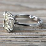 5 Carat Cushion Diamond Ring with Claw Prongs in Platinum - small angle 2