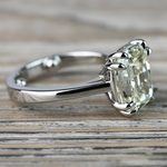 5 Carat Cushion Diamond Ring with Claw Prongs in Platinum - small angle 3