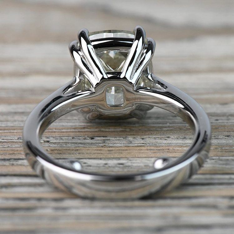 5 Carat Cushion Diamond Ring with Claw Prongs in Platinum angle 4