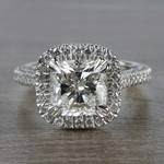 Sparkling 2 Carat Cushion Cut Diamond Ring With Diamond Halo - small