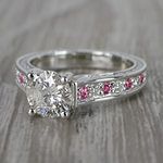 Antique 1 Carat Diamond & Pink Sapphire Ring - small angle 2