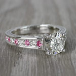 Antique 1 Carat Diamond & Pink Sapphire Ring - small angle 3