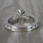 Antique 1 Carat Diamond & Pink Sapphire Ring - small angle 4